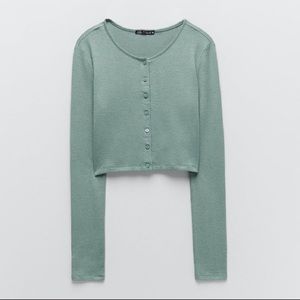 Zara Cropped Button Up Cardigan Jacket Size S